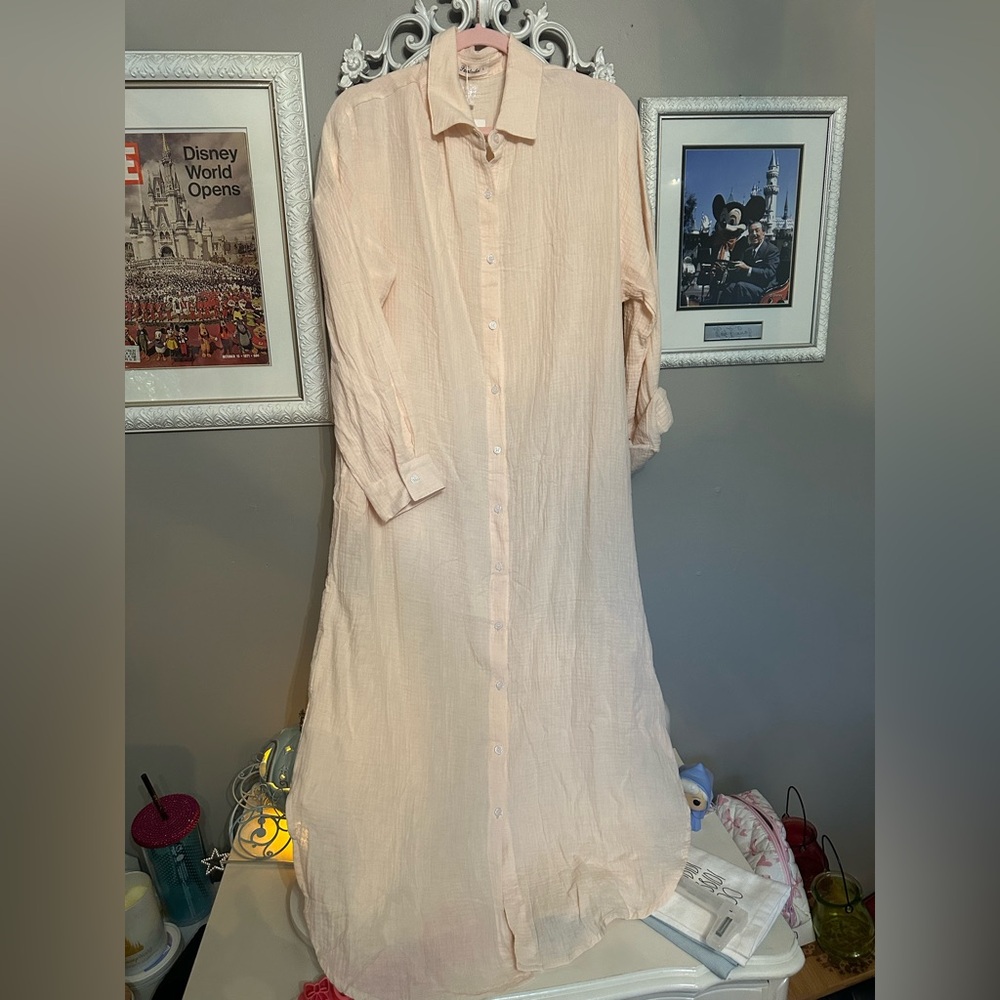 Paintcolors Long Sleeve Pink Dress
